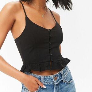 Forever-21 Women's Black Crop-top